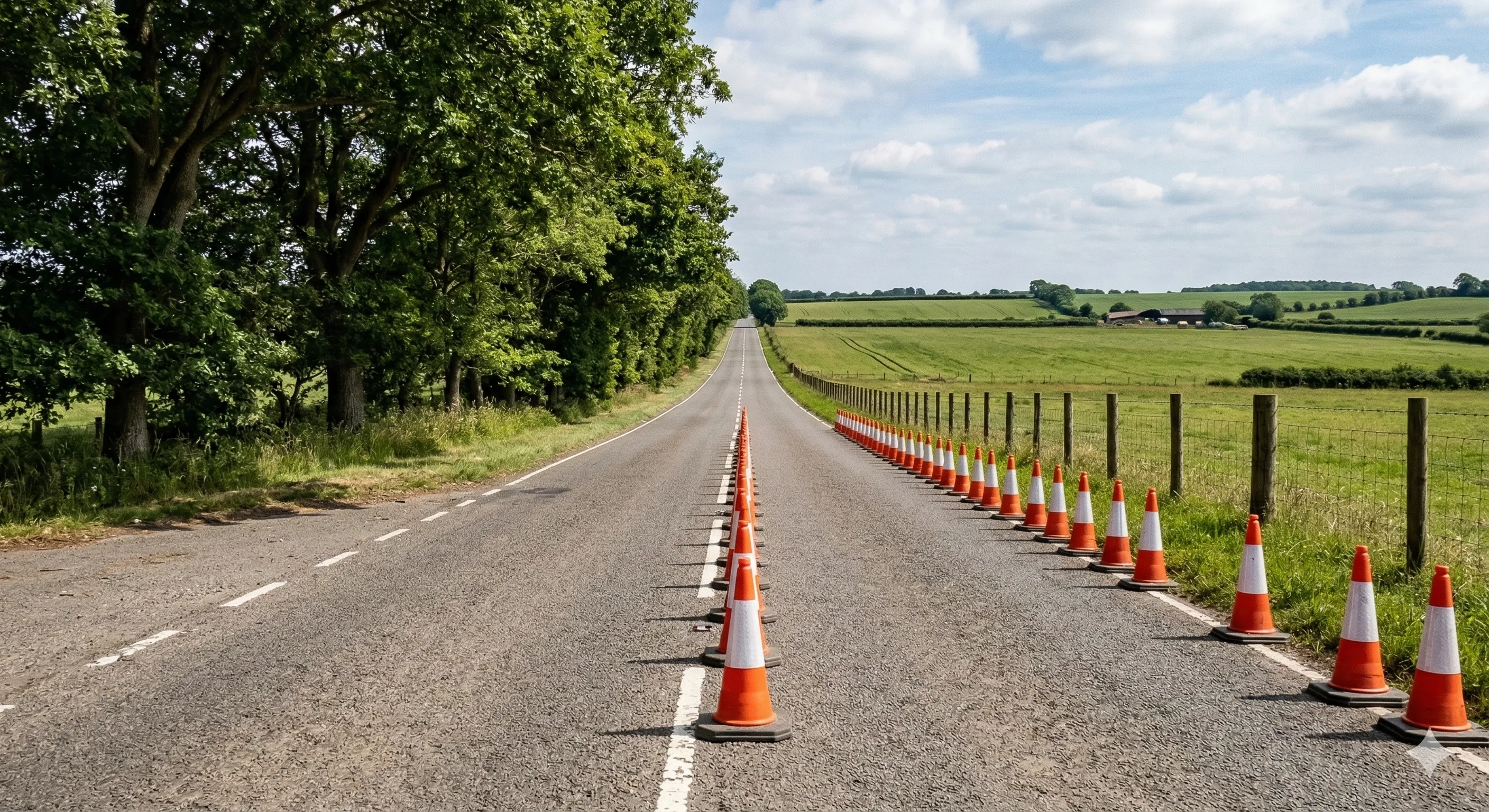 Cone taper on a rural Hawke's Bay road