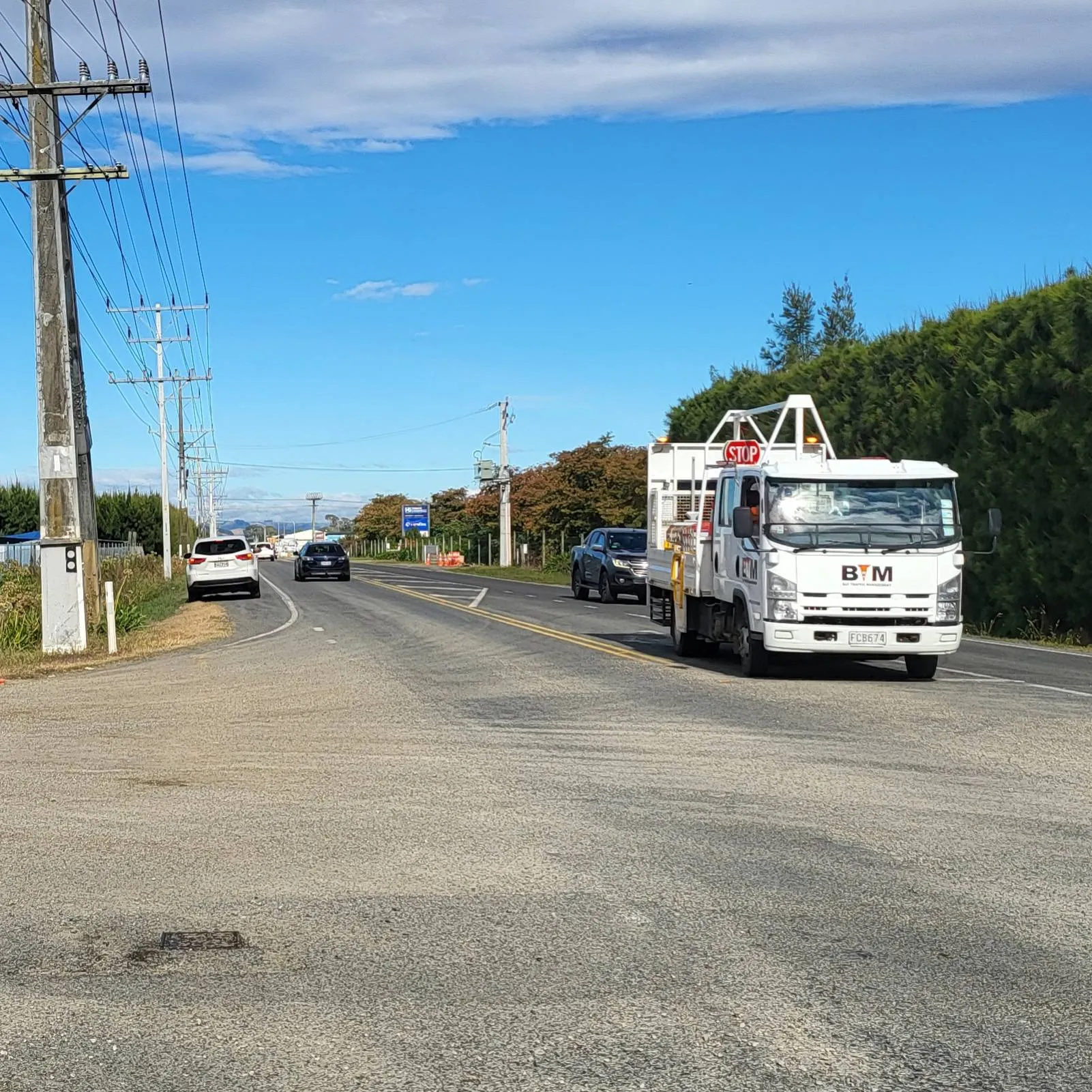 Truck approaching a managed rural road section in Central Hawke's Bay